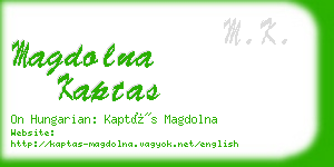 magdolna kaptas business card